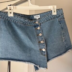 Superdown Light Blue Denim Skirt